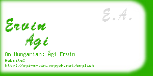 ervin agi business card